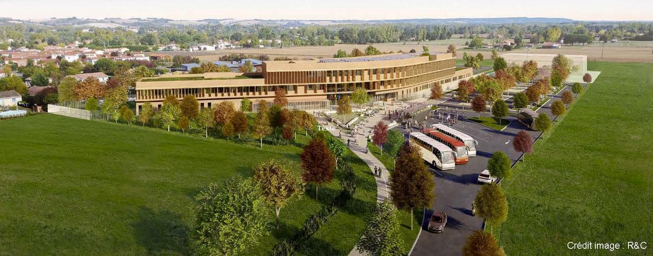 Profil architectural du nouveau collège de Coufouleux, Tarn