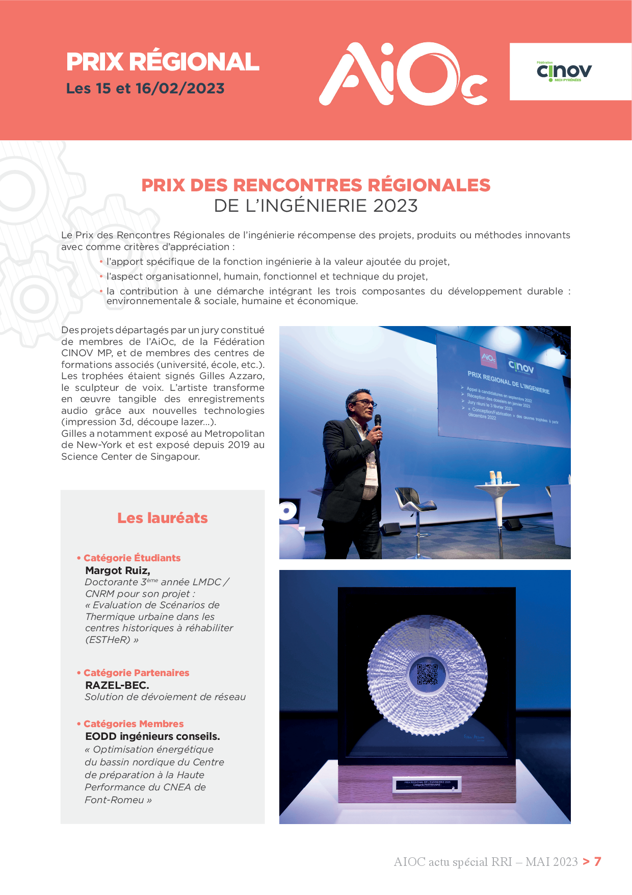 AZZARO PRIX REGIONAL INGENIERIE AIOC