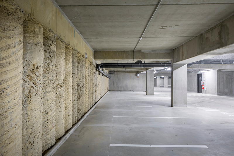 pieux sécants qui assurent l’étanchéité d’un bâtiment