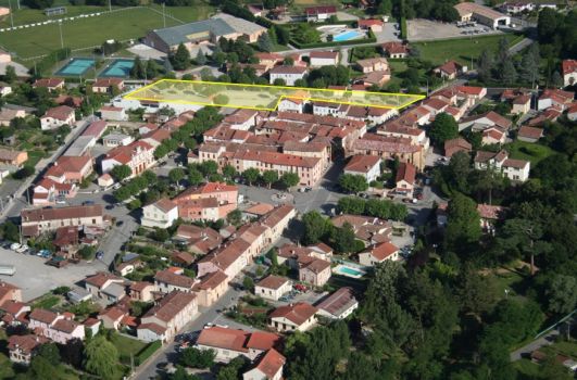 Le Fossat (Ariège), périmètre d’aménagement de la place du Foirail